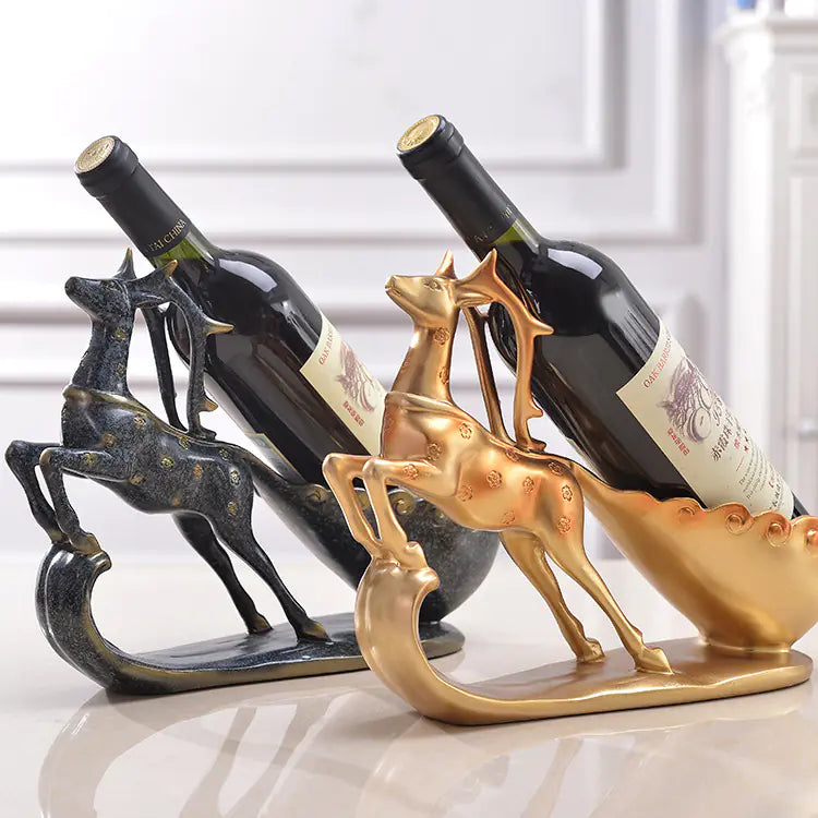 Support de vin en forme de cerf de style européen moderne pour la décoration intérieure