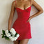 Vestido Mini A-line Sin Mangas Rojo Elegante para Mujeres