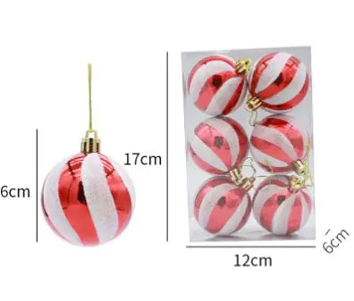 Vibrant Glitter Christmas Balls - Set of 6