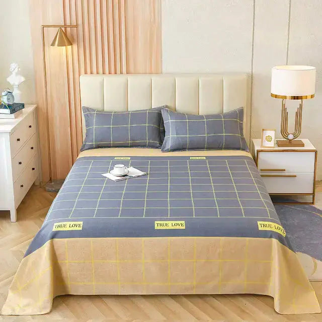 Premium Cotton Fitted Bed Sheet and Pillowcase Set