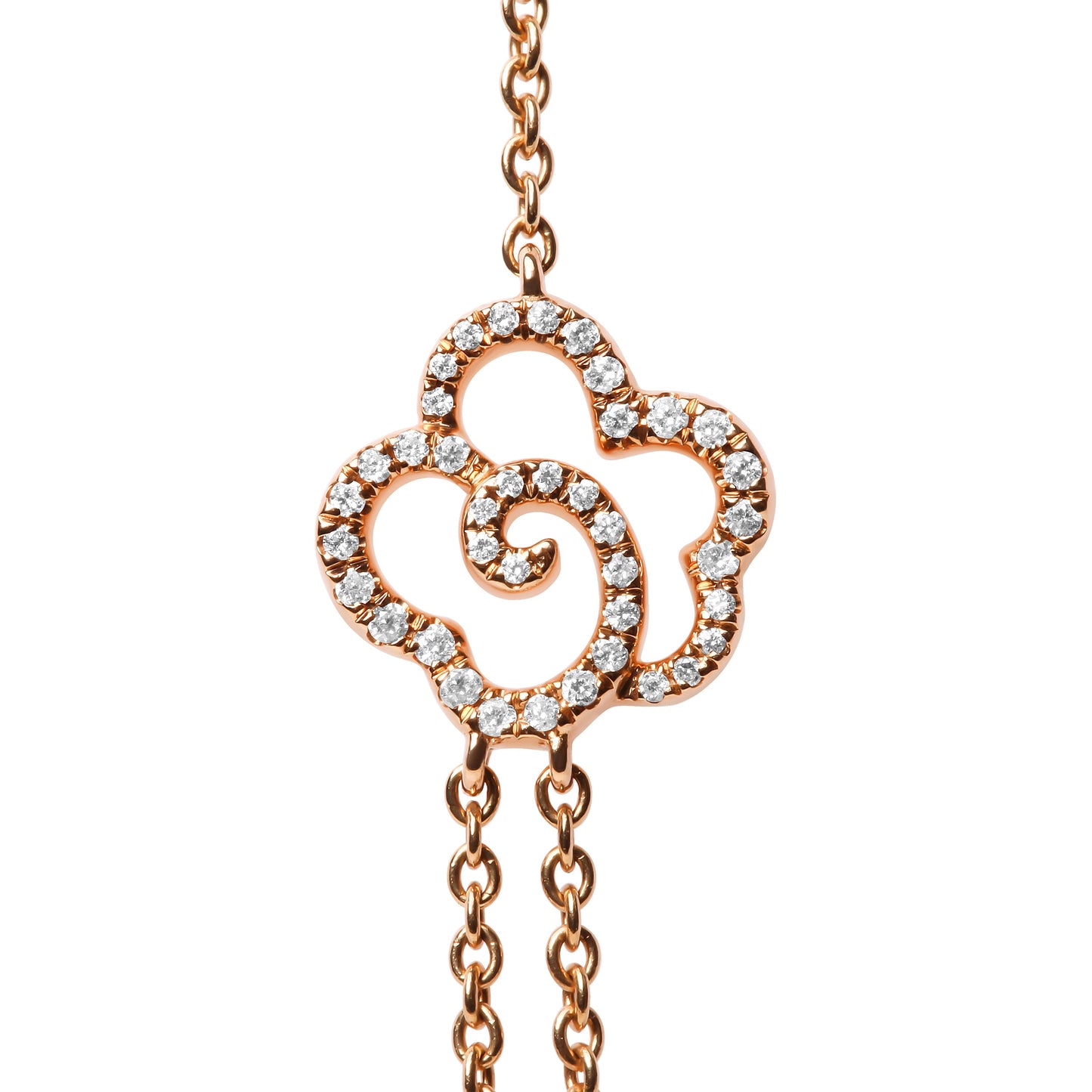 Collier en perles d'eau douce et diamants à double rang en or rose 18K