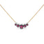 18K Rose Gold Pave Diamond & Ruby Curved Bar Choker Necklace