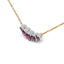 18K Rose Gold Pave Diamond & Ruby Curved Bar Choker Necklace