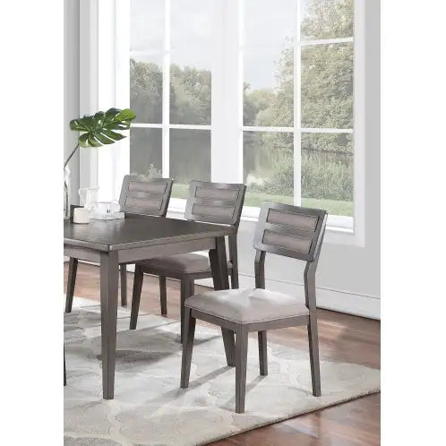 Elegant Set of 2 Dark Brown Dining Chairs with Upholstered Seats