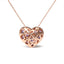 18K Rose Gold Diamond & Amethyst Heart Pendant Necklace