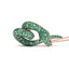 Collar de Pendiente de Serpiente de Tsavorita Verde en Oro Rosa de 18K
