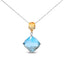 Collier Pendentif Dangle en Or 18K avec Accent de Diamant et Gemmes