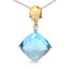 Collier Pendentif Dangle en Or 18K avec Accent de Diamant et Gemmes