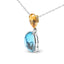 Collier Pendentif Dangle en Or 18K avec Accent de Diamant et Gemmes