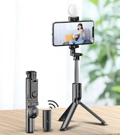 LEAPCOVER Selfie Stick Light - Trépied 3-en-1 et Anneau Lumineux