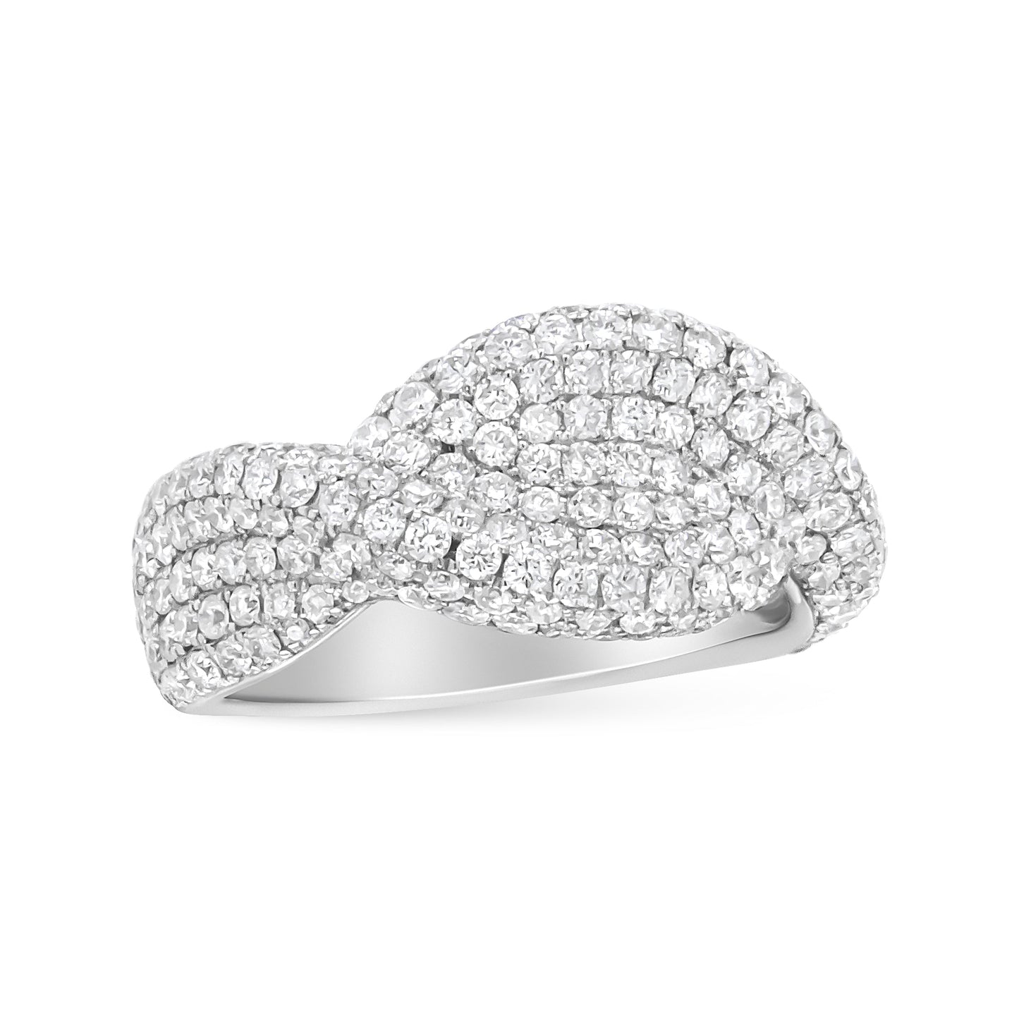 18K White Gold Cluster Diamond Fashion Ring - Size 7