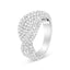 18K White Gold Cluster Diamond Fashion Ring - Size 7