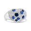 18K White Gold Blue Sapphire & Diamond Heart Ring - Size 7.5