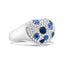 18K White Gold Blue Sapphire & Diamond Heart Ring - Size 7.5