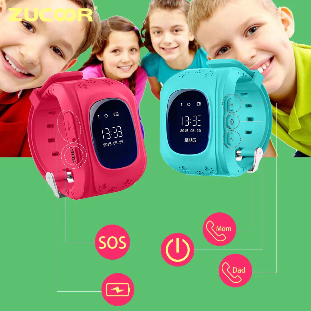 Smart Watch Support GSM 2G SIM Card Children Smartwatch GPS Tracker SOS Call Wristwatch Sport Clock for Kid Boy Girl Kids - Korvel