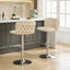 Modern Adjustable Swivel Bar Stools with Tufted Back