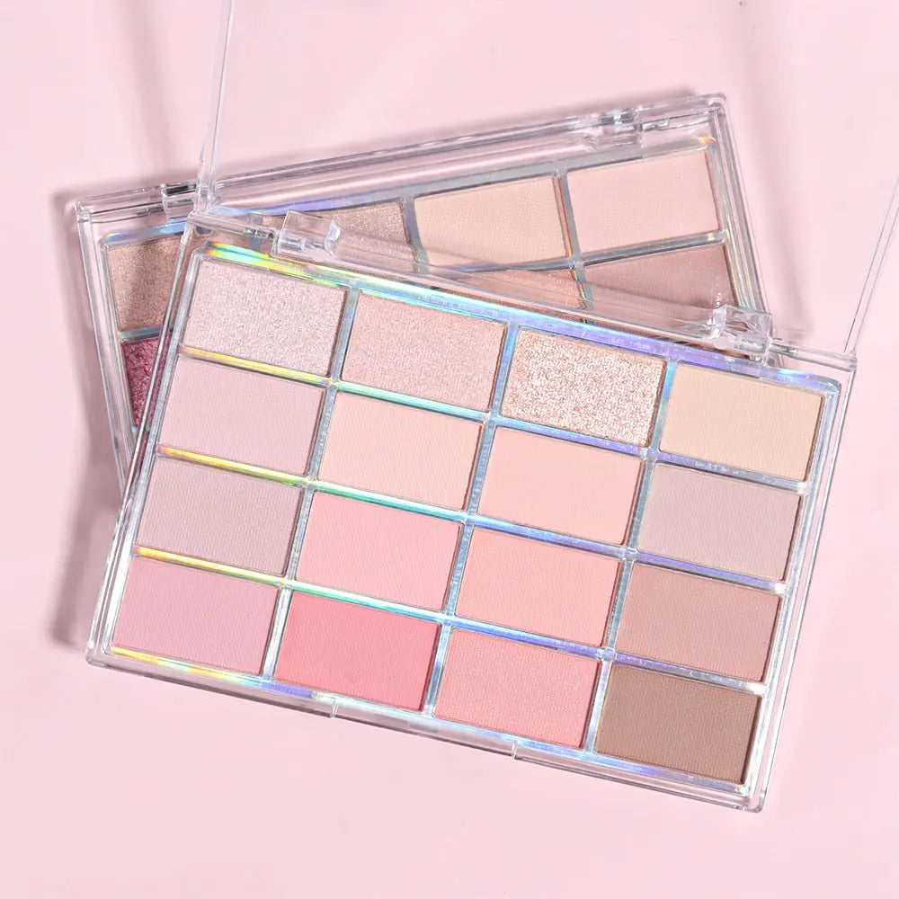 Palette de fards à paupières mates 16 couleurs rose nude taupe