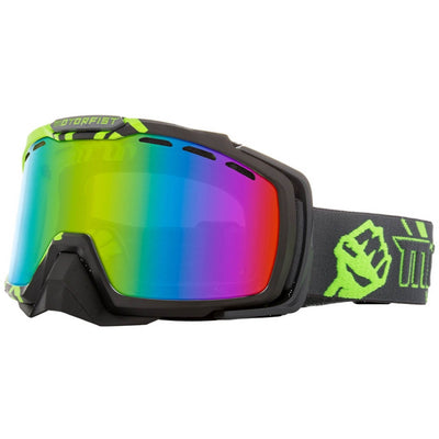 MOTORFIST Octane 110 Goggle - Hi-Vis Green Mirrored Tangerine