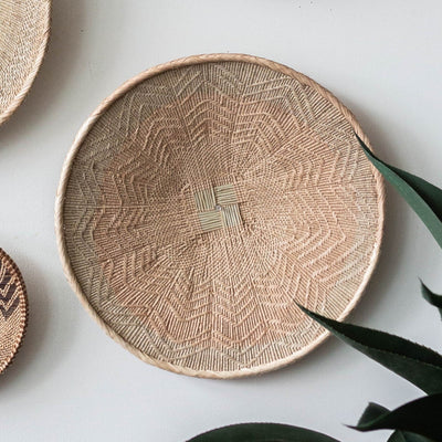 African Wall Basket Decor | Binga Blonde Woven Art