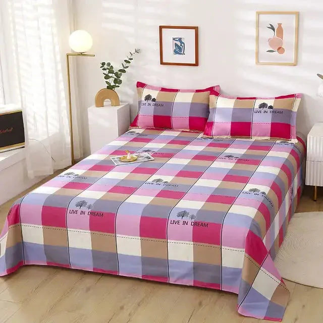 Premium Cotton Fitted Bed Sheet and Pillowcase Set