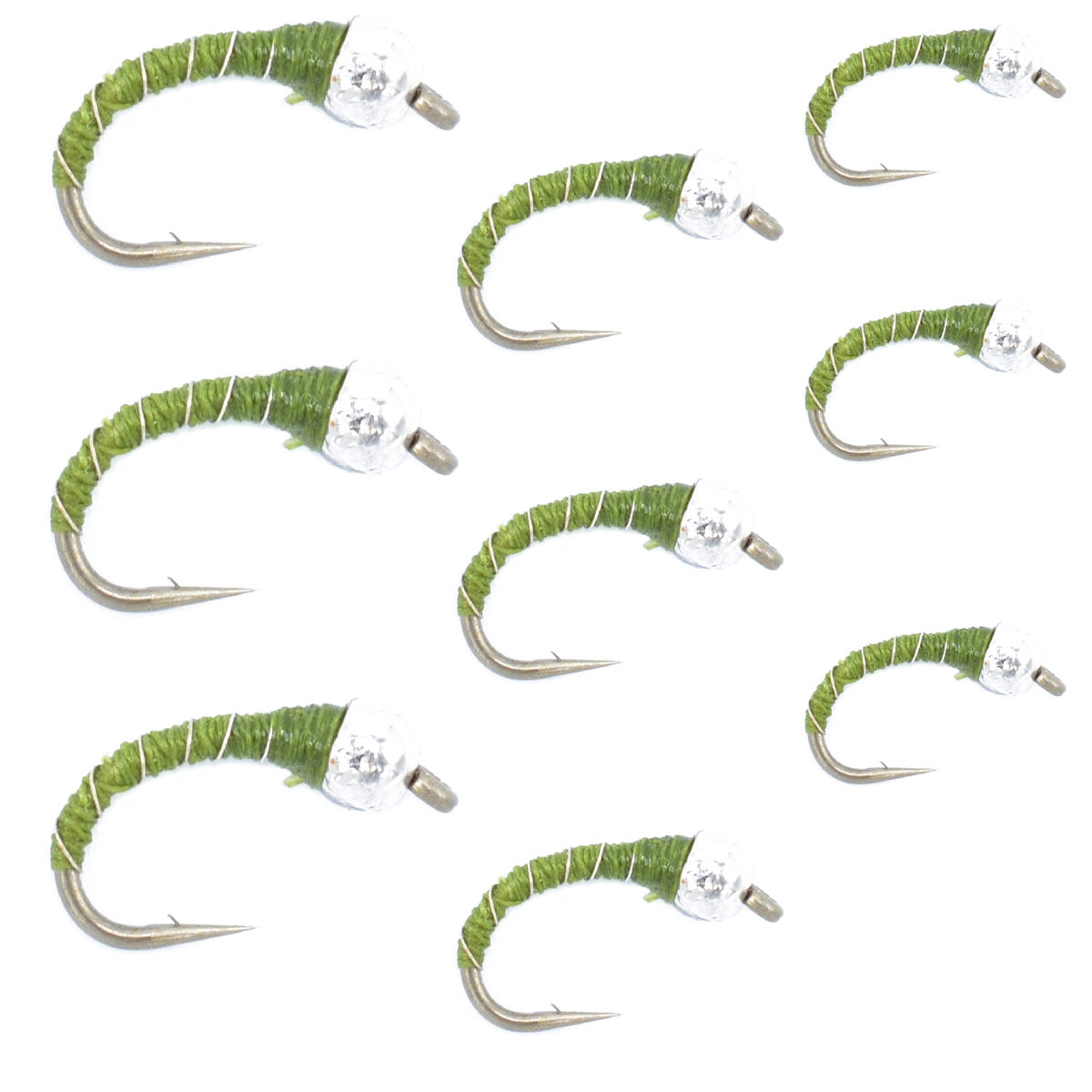 Premium Olive Zebra Midge Fly Assortment - Sizes 14, 16, 18 (Set of 9) - Korvel