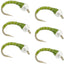 Olive Zebra Midge Bead Head Nymph Fly - Pack of 6 (Size 14) - Korvel