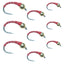 Red Zebra Midge Assortment 3 Each of 3 Sizes 14, 16, 18 - Tailwater Fly Fishing Flies Collection