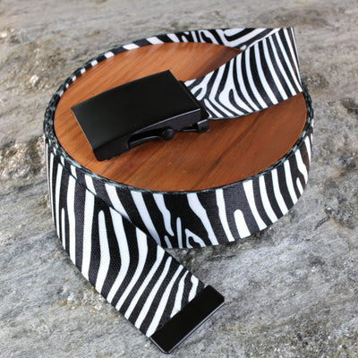 Zebra Print Belt - Versatile Sizes & Buckle Options