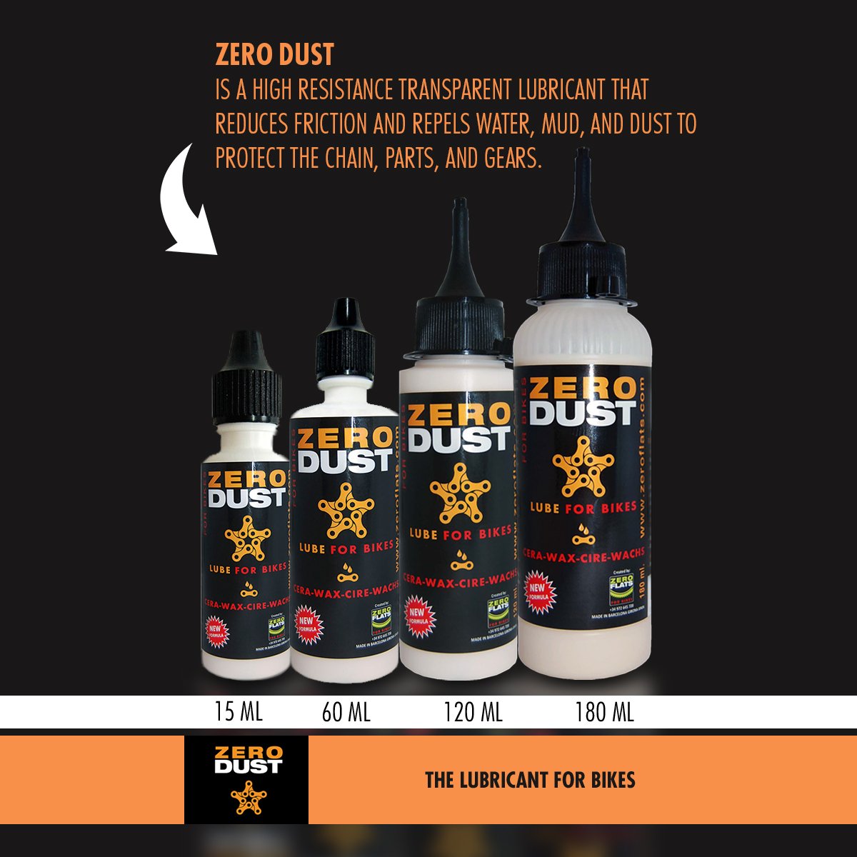 Lubrifiant de chaîne ZeroDust - 120 ml pour un entretien optimal des vélos