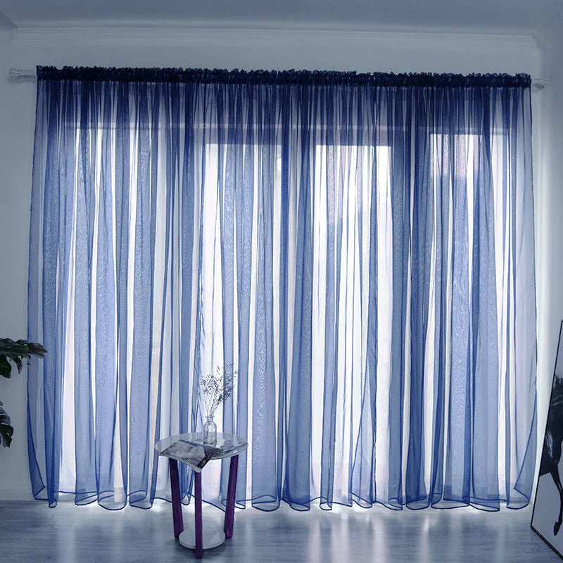 Simple Modern Solid Color Gauze Curtain for Balcony