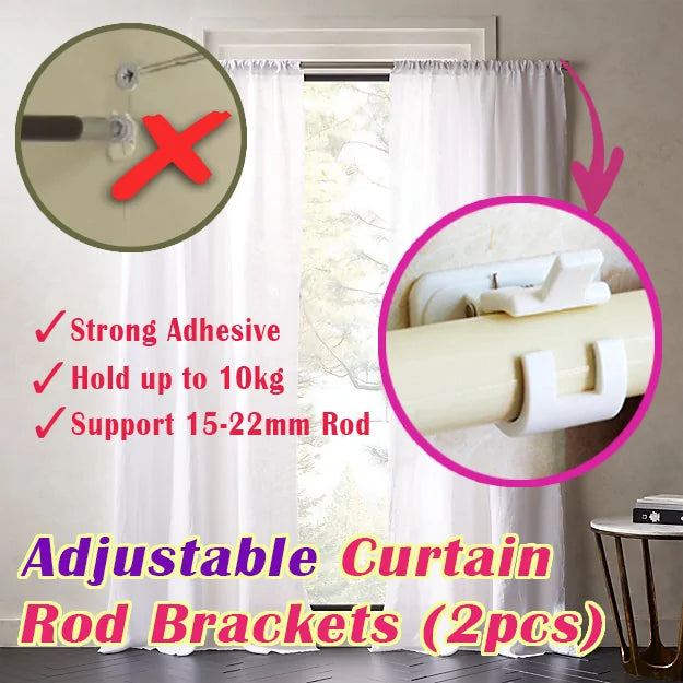 Soportes de Bracket para Varillas de Cortina Ajustables