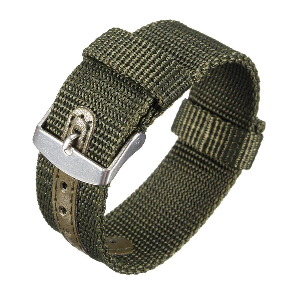 Bracelet de montre en nylon canvas militaire premium - 18mm à 24mm