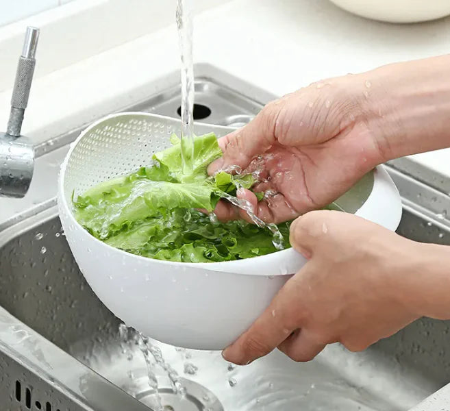 Cesta de drenaje de frutas y verduras de plástico premium