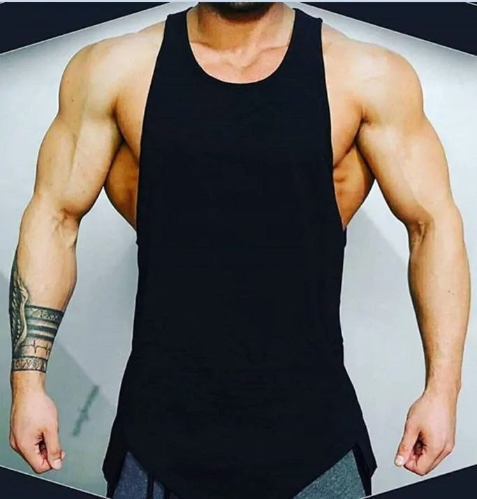 Camiseta sin mangas de gimnasio atlético para hombres - Chaleco sólido