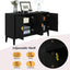 Elegant 4-Door Sideboard Storage Cabinet with Gold Handles