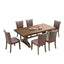 Mesa de Comedor de Madera de Caucho de Estilo Moderno de Mediados de Siglo para 6-8 Personas
