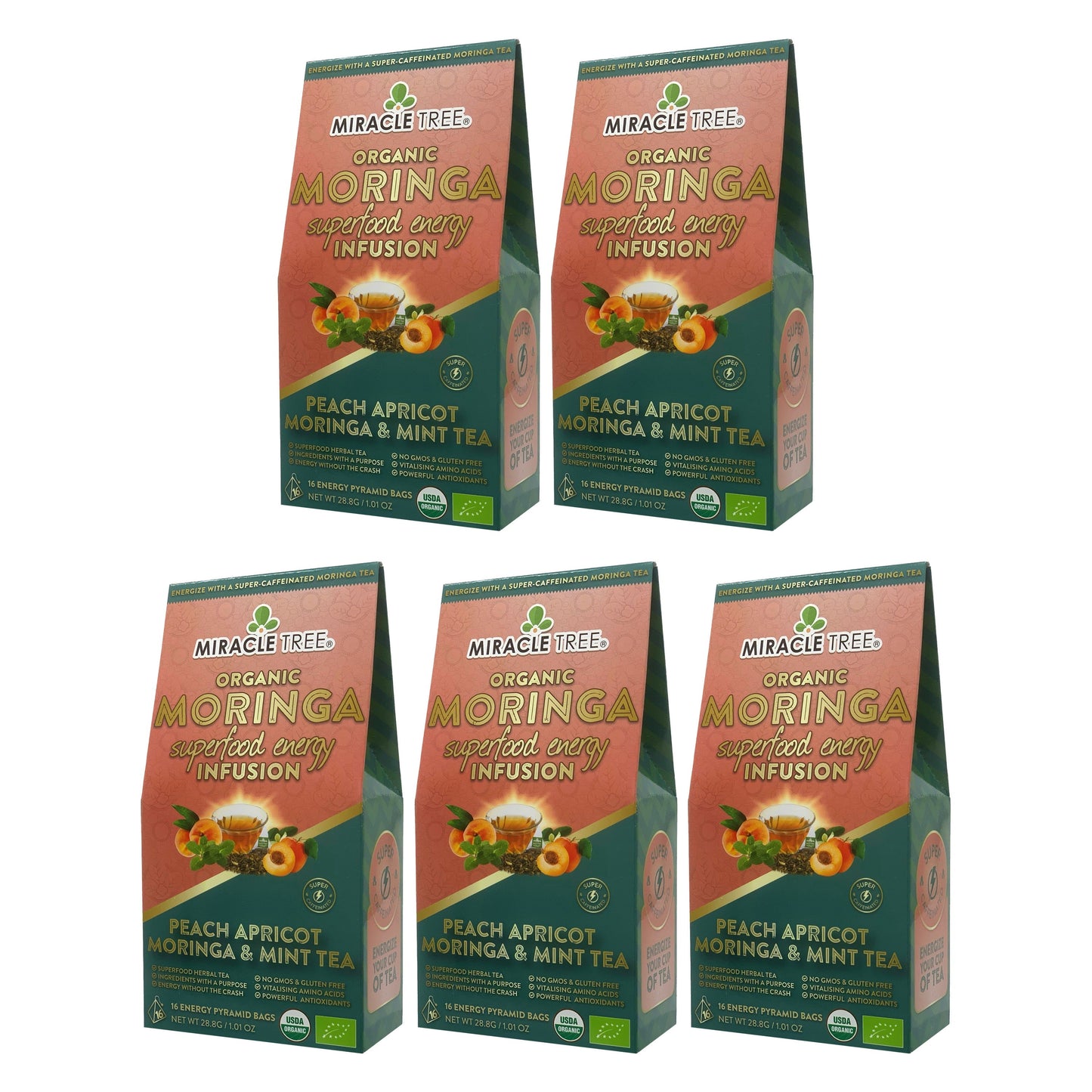 Té Energético de Moringa - Durazno, Menta y Albaricoque