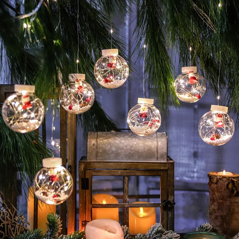 Santa Claus Curtain String Lights
