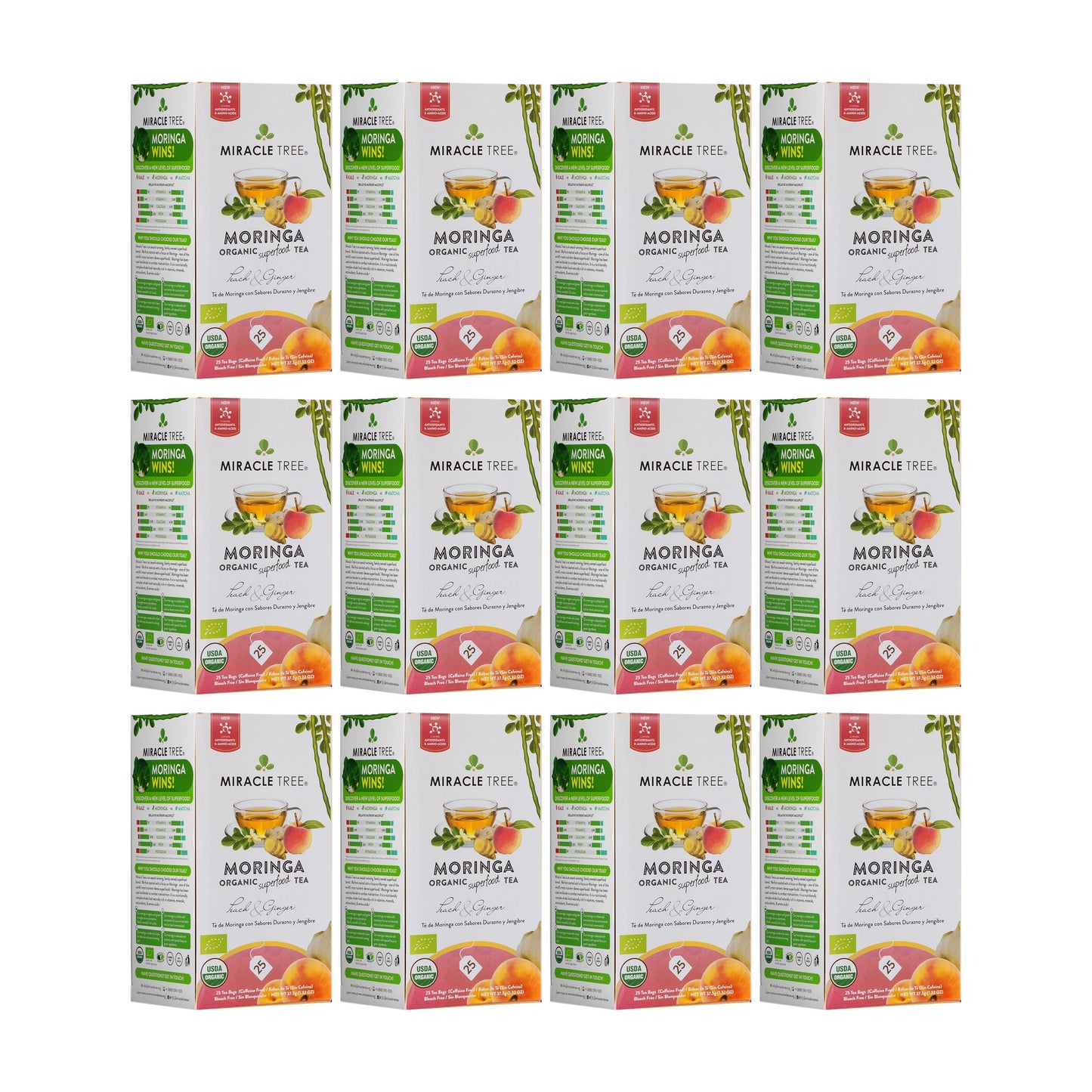Organic Moringa Tea with Peach & Ginger
