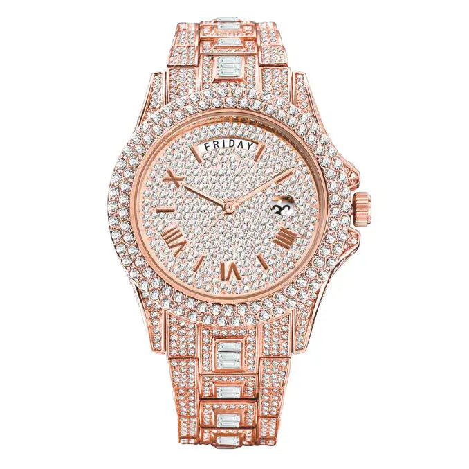 Luxury Men's Watch with 18K Gold Finish
