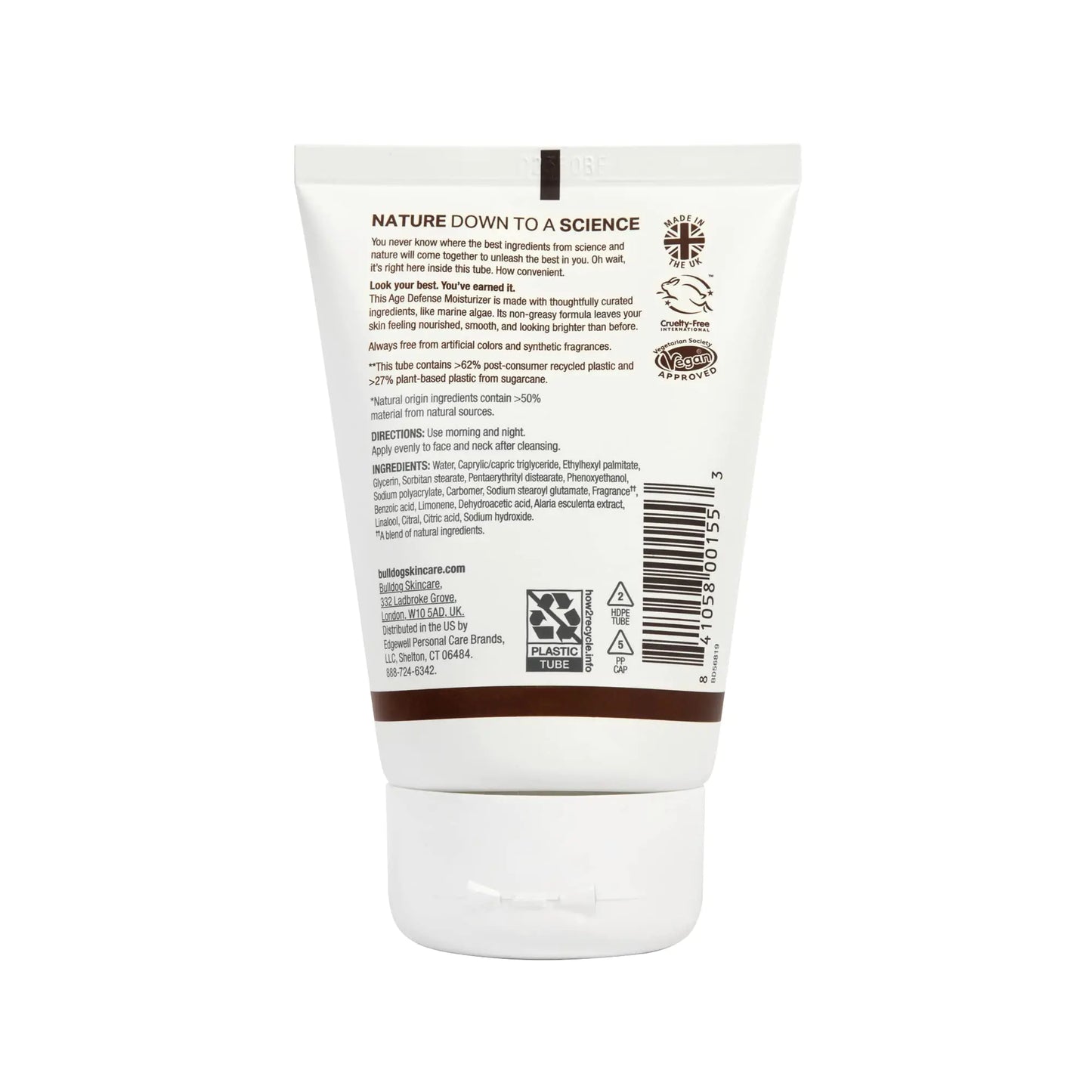 BULLDOG Hidratante Facial Anti-Edad para Hombres, 3.3 Fl Oz