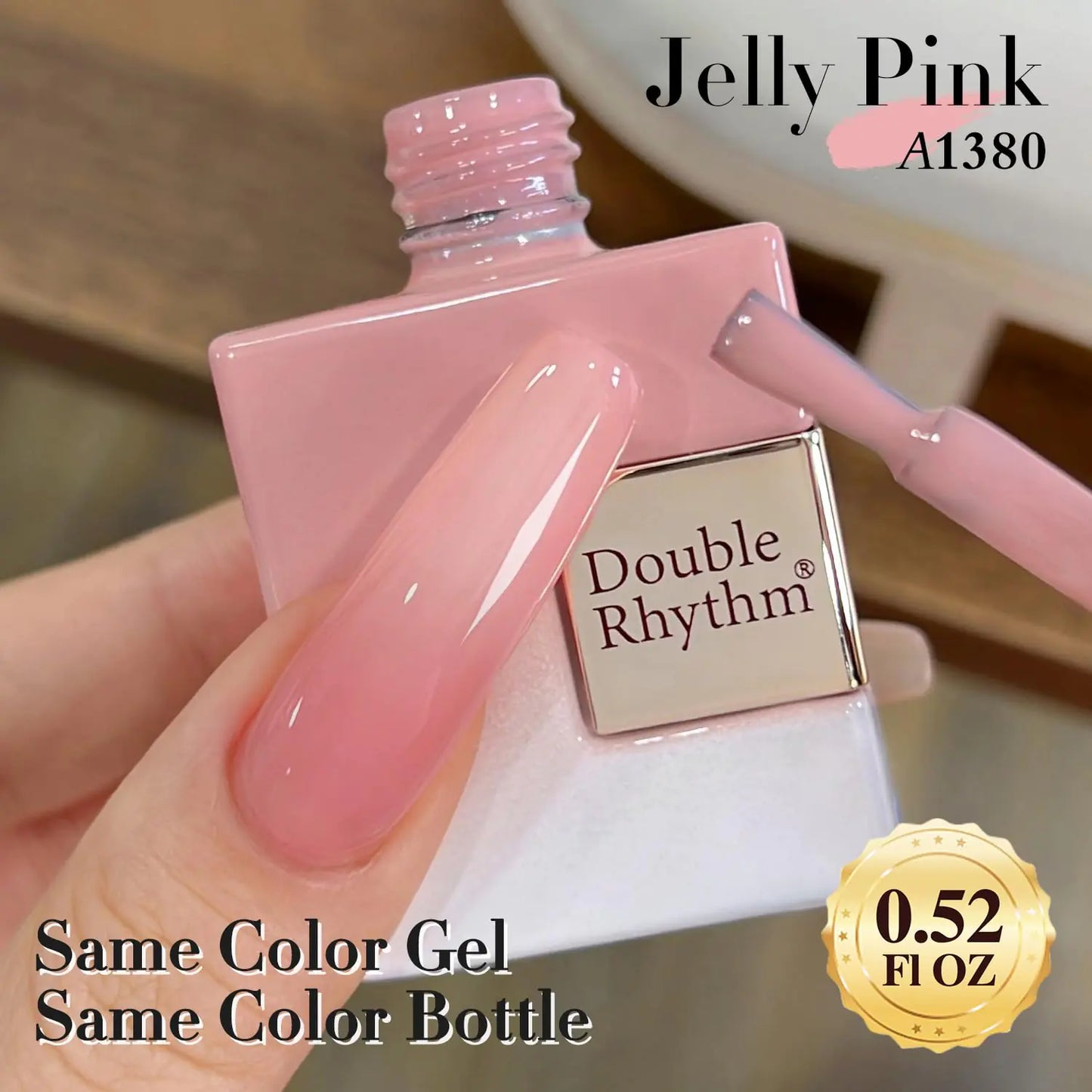 Esmalte de Gel Translúcido Double Rhythm - Rosa Lechoso 15ML