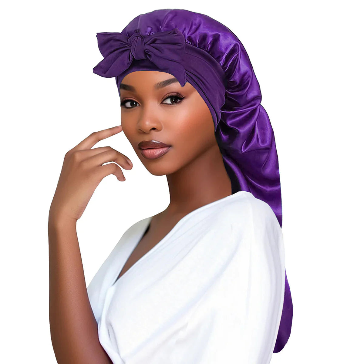 Bonnet Long avec Nœud Élégant