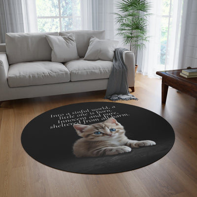 Charming Round Rug for Cat Lovers
