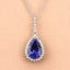 Pendentif en Tanzanite et Diamant Blanc de 3,05 Carats en Or Blanc 14K
