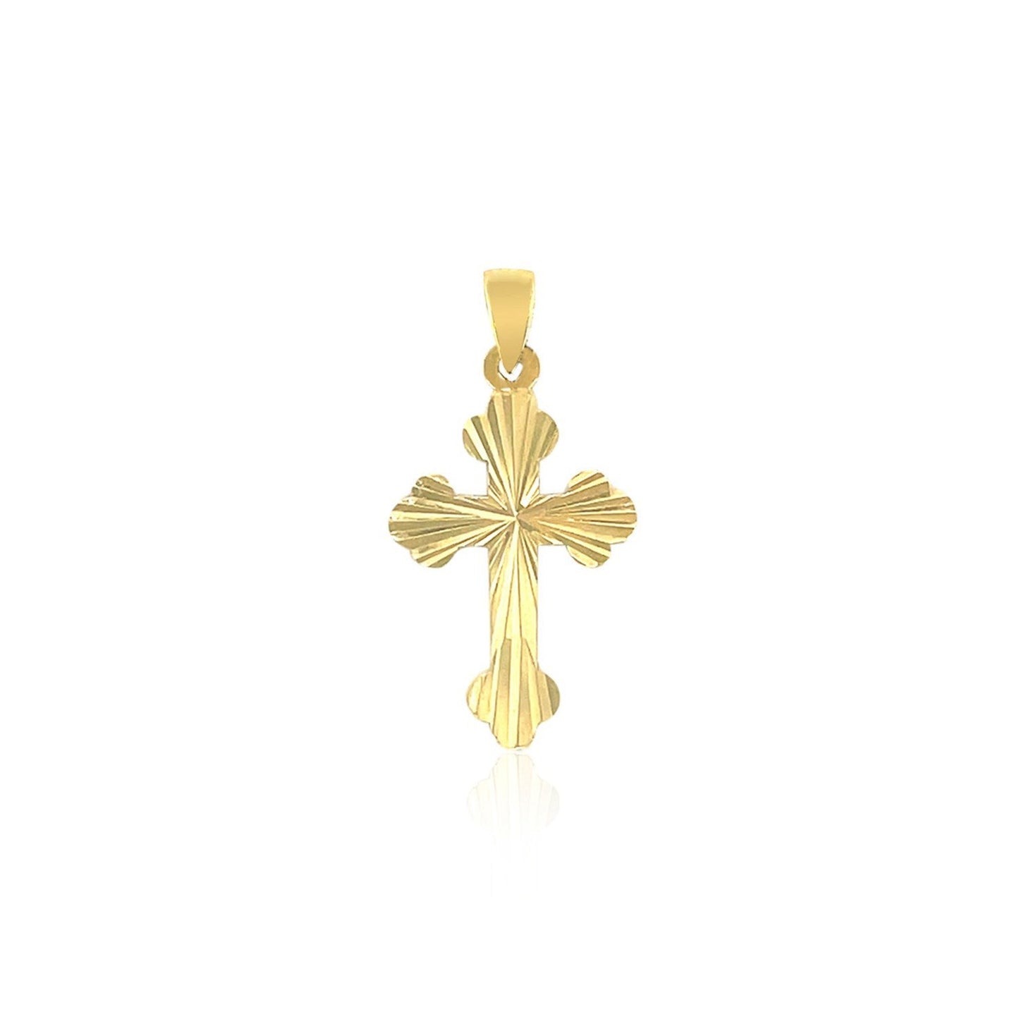 Colgante de Cruz de Oro Tri Color de 14k