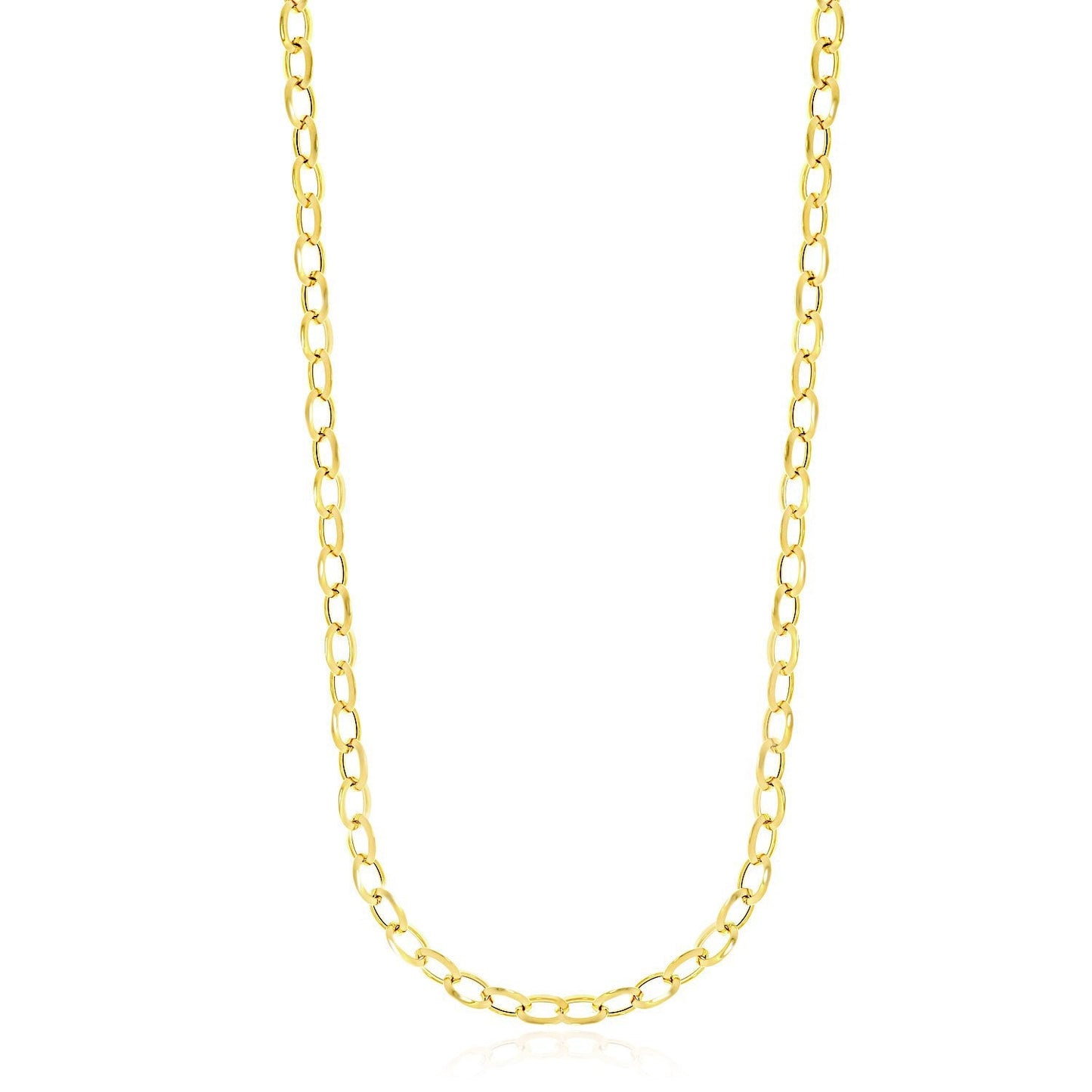 Collar de cadena de cable de oro amarillo de 14k