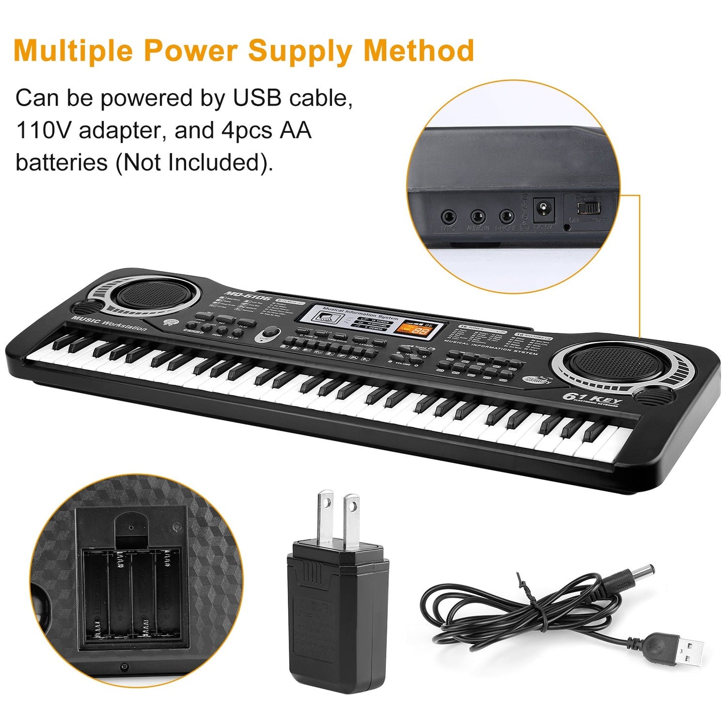 Teclado Electrónico GBruno de 61 Teclas para Niños