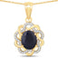 Pendentif en argent sterling avec saphir bleu de 3,43 carats et topaze blanche