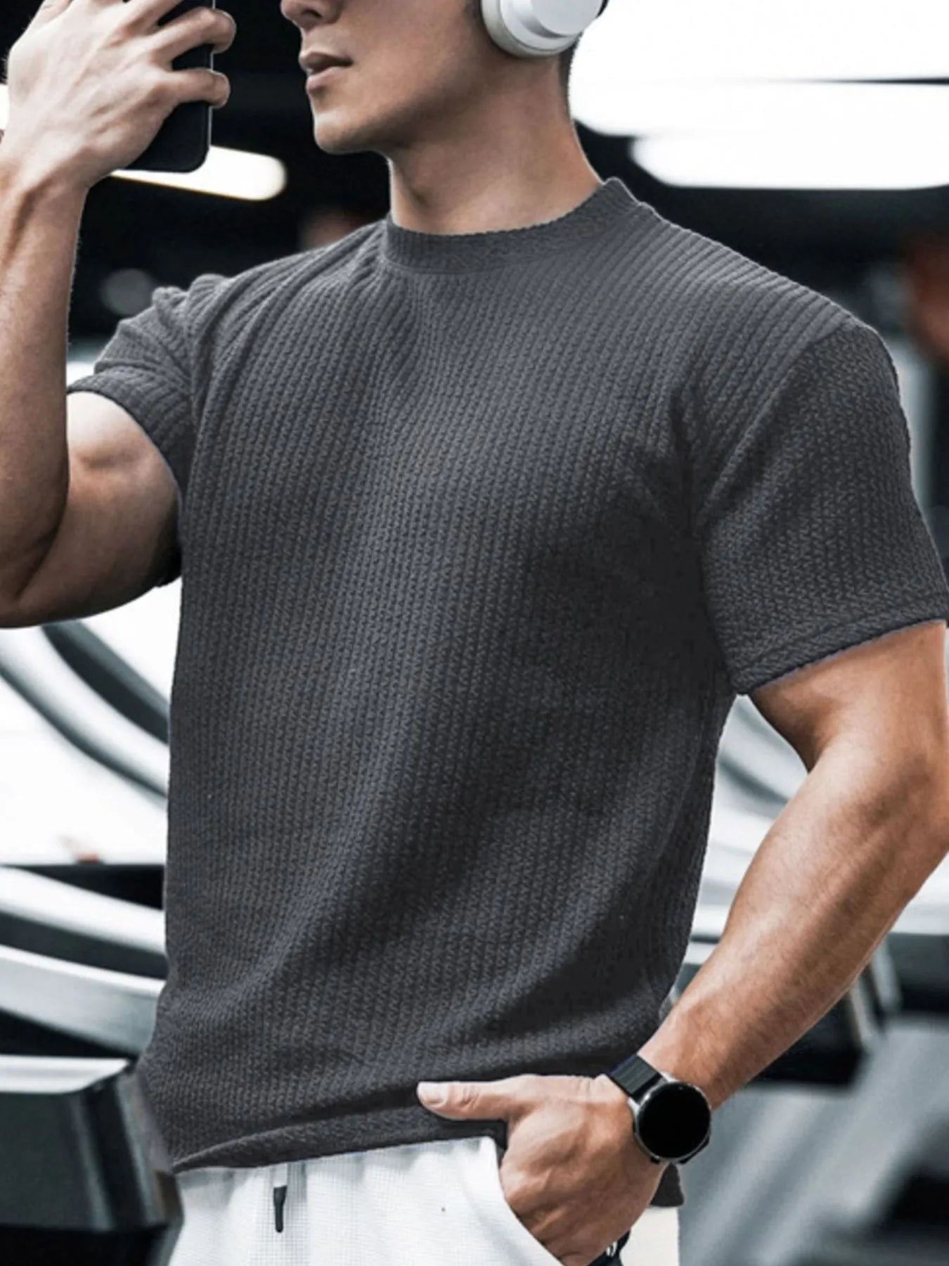 Camiseta de manga corta transpirable para hombres en tallas grandes
